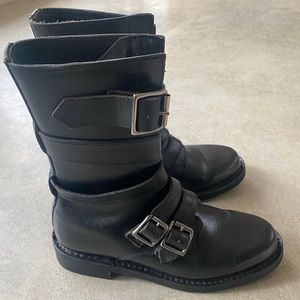 Paraboot for Sofie D’Hoore leather mid calf Moto boots